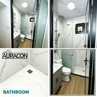 AURACON Maison conteneur préfabriquée extensible à double aile de 20 pieds pour hôtels de jardin, 2 chambres, maison modulaire, salons, étanche