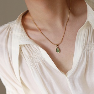 Handmade Women's Vintage Boho Layered Necklace Dainty Glass Water Drop Jewelry Claw Setting 18K Gold Plated Anniversary - Product Image 3