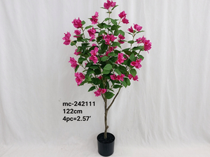 Arbre artificiel de bougainvillier en pot, faux arbre de fleurs de bougainvillier avec des fleurs <span class=keywords><strong>fuchsia</strong></span> réalistes pour l'intérieur de la maison - Product Image 1