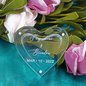 Boîte à bagues transparente en forme de cœur personnalisée Boîte à bagues pour cérémonie de mariage Proposition de fiançailles - Product Image 3