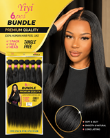 Cheveux synthétiques pré-étirés pour tressage, 24 pouces, 6X Multi Pack, Yaki, sans démangeaisons, sans nœuds, fixation à l'eau chaude, pour Box Braids et Crochet sans nœuds