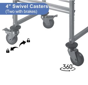 Chariot de boulangerie en acier inoxydable à niveaux imbriqués pour plateaux de cuisson de 15/18/20 niveaux - Product Image 3
