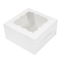 Boîtes à gâteaux jetables blanches de 4*4*2,5 pouces pour cupcakes, muffins, mousses, biscuits, flocons de neige, boîtes à gâteaux avec fenêtre, qualité alimentaire