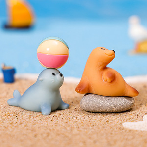 Adornos de micropaisaje KI Huacui que simulan leones marinos, perros, gatos y otros animales pequeños, figuras de resina para coche, manualidades DIY, decoración. - Product Image 4
