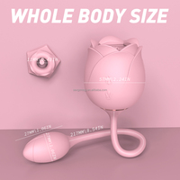 Luxuriöser Rosenförmiger Vibrator 3-in-1 Multifunktions-Saug- und Leckstimulator für G-Punkt-Stimulation bei Frauen