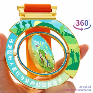 Medallas Personalizadas para Maratón con Cintas, Diseño Circular Giratorio de Metal, Medallas Deportivas 3D Personalizadas - Product Image 1