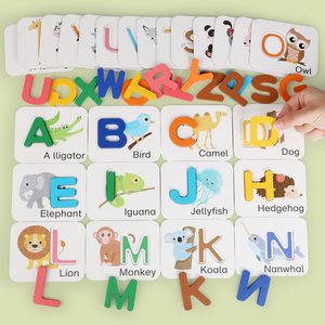 Wooden Alphabet Number Matching Game Montessori Letter Number Flash <b>Cards</b> Math Toy Educational for Toddlers Children Early - Product Image 5