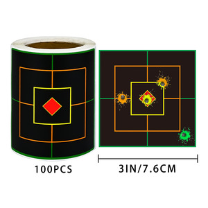 Rouleau d'autocollants réactifs jaunes fluorescents de 3 pouces, auto-adhésifs, pour tir à l'arc, cible à éclaboussures, très vendu - Product Image 3