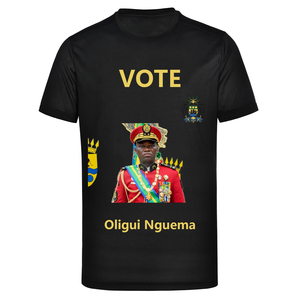 Camisetas Personalizadas de Gabón para Hombre, Tejidas, Sólidas, con Estampado Completo de <span class=keywords><strong>Candidato</strong></span> Presidencial por Sublimación Térmica - Product Image 4