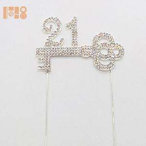 Décoration <span class=keywords><strong>de</strong></span> gâteau en forme <span class=keywords><strong>de</strong></span> <span class=keywords><strong>diamant</strong></span> numéro 21 pour anniversaire, mariage ou fête - Product Image 1