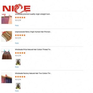Extensions de cheveux vierges originaux à deux pointes pour tresses, avec nœuds en fil de coton fin et pointe en <span class=keywords><strong>U</strong></span>, provenant d'un seul donneur - Product Image 3