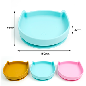 Assiette à ventouse en silicone de qualité alimentaire pour bébés et tout-petits, sans BPA, antidérapante, vaisselle pour repas d'enfants, vente en gros - Product Image 2