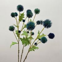 Buah Palsu Gaya Nordik: Bawang Daun Buatan 7 Cabang, Buah Kastanye, Buah Dandelion Planet Biru, untuk Dekorasi Pernikahan dan Bunga