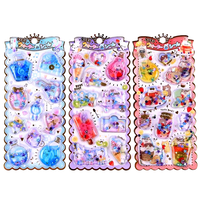 Autocollants Kawaii Magic Water Bottle Shaker - Autocollants 3D mignons à paillettes liquides et gonflés pour le journaling et les loisirs créatifs