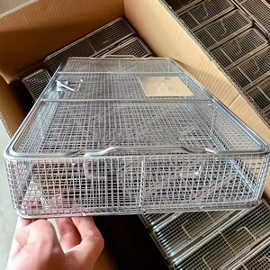 Scatola del vassoio della cassetta della maglia per i tubi di strumenti spessi manipolo strumenti dentali Organizer per sterilizzazione dell'autoclave - Product Image 1