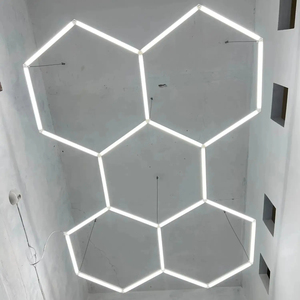 La migliore vendita 5 griglia 6000K esagonale LED luce fredda colore bianco impermeabile per soffitto Garage Hotel autolavaggio nuovo strumento di lavoro luce - Product Image 2