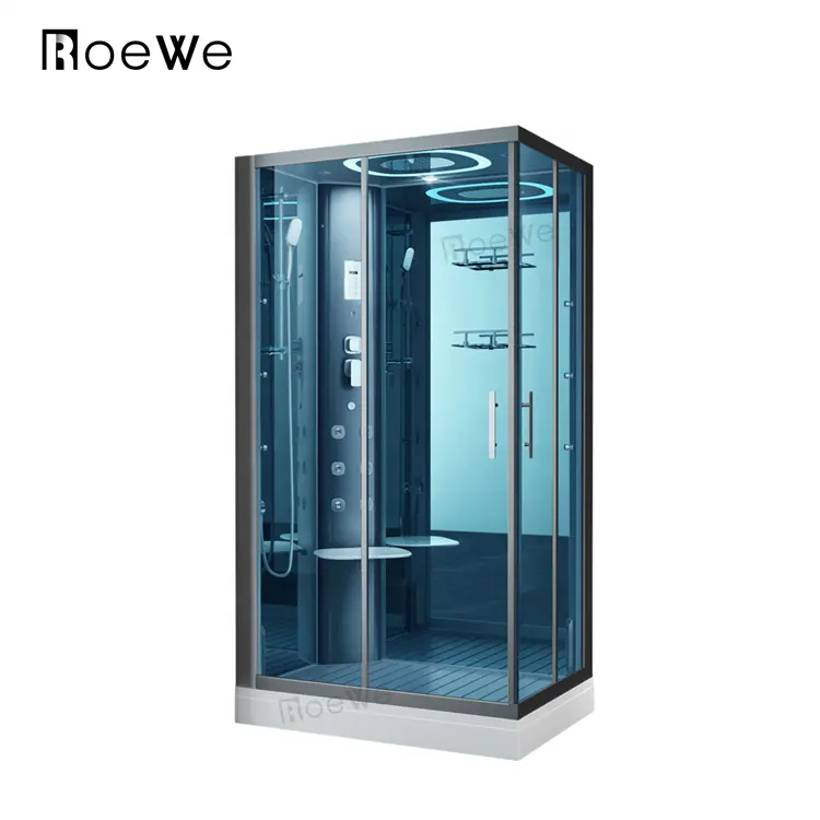 Roewebath luxury shower steam bath cabins bathroom vapor shower cabin steam room for home wet steam shower cabin box