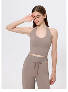 Top Deportivo Halter para Mujer al por Mayor con Espalda Abierta, Cuello en U, Elástico, Acolchado, para Fitness, Yoga, Sin Mangas, Estilo Crop Top para Pilates - Product Image 2