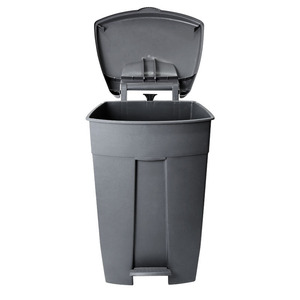 Contenedor de Basura para Exteriores de 120L, Gris, con Apertura a Pedal, Rectangular, de Plástico Reforzado para Uso en Exteriores - Product Image 3