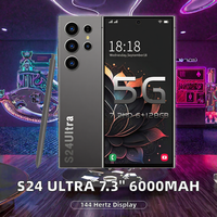 Smartphone Android 14 S24 Ultra, écran 7,3 pouces 144 Hz, 6 Go de RAM, 128 Go de stockage, processeur Déca-Core, double SIM, appareil photo 108 MP, batterie 6000 mAh