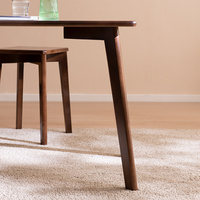 Table basse en bois d'hévéa de surface carrée, couleur noyer, en bois brut, durable, pour usage industriel