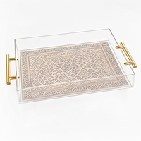 Plateau de service en acrylique imprimé, professionnel, moderne, de haute qualité, lavable, disponible en plusieurs tailles : 12*16, 14*14, 10*10, 10*12 pouces