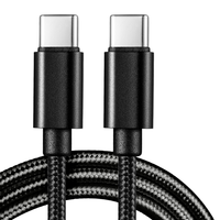 Kabel Data Type-C ke Type-C 60W dengan Bahan Nilon untuk Desain yang Tahan Lama, Cocok untuk Perangkat Android dan iPhone