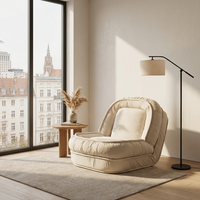 Fauteuil de salon rembourré en éponge, fauteuil d'appoint moderne de luxe, fauteuil paresseux, mobilier d'intérieur, chaise en velours doux pour balcon