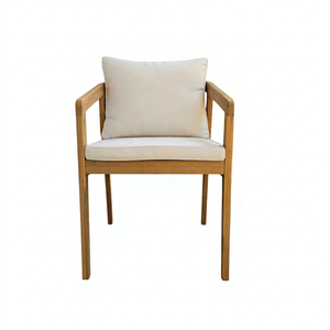Silla de Comedor Moderna de Madera con Cojín de Algodón y Reposabrazos Tapizados, Muebles para el Hogar de Estilo Escandinavo - Product Image 1