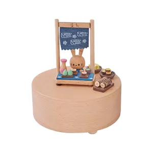 Colorful Music Box Christmas Ornaments Wooden Music Box Animals Home Party Decoration Music Boxes
