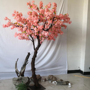 Arbre de cerisier <span class=keywords><strong>en</strong></span> <span class=keywords><strong>fleurs</strong></span> simulé à double couche, grande plante <span class=keywords><strong>en</strong></span> soie et plastique, pour mariage, café, hôtel, centre commercial, arbre de sol - Product Image 1