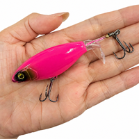 Leurre de pêche LUSHAZER à double hameçon, flottant, pour surface, 80mm 90mm, pour achigan, brochet, perche, type Plopper