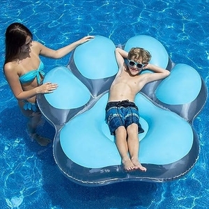 Надувной плавательный круг с принтом собачьей лапы — подходит для детей, взрослых и домашних животных, для бассейна и пляжа - Product Image 4