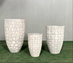 Grand pot de fleurs moderne, écologique, léger et durable, <span class=keywords><strong>pour</strong></span> usage intérieur/extérieur, options de pose au sol ou suspendu, en fibre de verre et argile, <span class=keywords><strong>pour</strong></span> jardinage manuel - Product Image 4