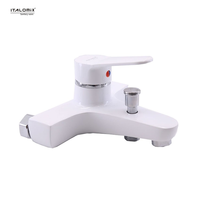 Mitigeur thermostatique mural ITALOMIX blanc en alliage de zinc poli, monocommande eau chaude/froide pour salle de bain