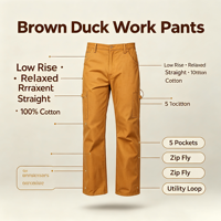 Jean de travail pour charpentier homme, coupe droite décontractée, en coton duck, avec poches porte-outils, durable et confortable