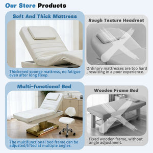 XFMC Acier Inoxydable Base Or Portable Lash Spa <span class=keywords><strong>Table</strong></span> De Massage Électrique Spa Professionnel Lit Cosmétique avec Fond LED Lumières - Product Image 2