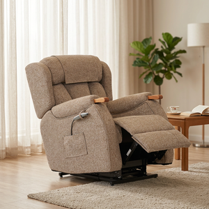 Full Comfort Dual Motor Electric Lift Recliner Chair full metal Equipped with <b>Massage</b> System Heating Lumbar Support and Wheels - Product Image 2