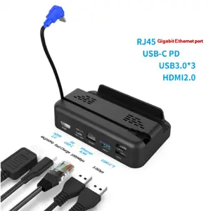 GP-813 HD USB 어댑터 스팀 데크 콘솔 비디오 변환 도크 네트워크 포트 키보드/마우스/TV 컨버터
