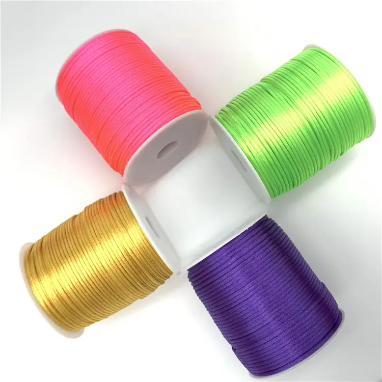 Kunden spezifische bunte Bobby Tiny Cord 2MM DIY Satin Cord