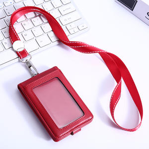 מותאם אישית בעל שם תג עור יוקרתי 5 חריצים נסיעות בעל כרטיס id עבודה עם lanyard - Product Image 4