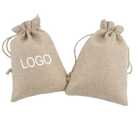 Vente chaude, sacs à cordon en jute 100% écologiques, imperméables, de taille moyenne, avec logo personnalisé imprimé, sacs cadeaux, corde de chanvre