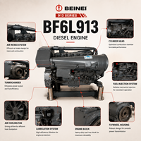 Moteur diesel BF6L913 6,128 L 112 kW 2300 tr/min Série 913, groupe électrogène robuste refroidi par air pour applications minières et de construction