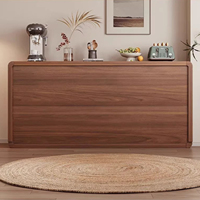 Buffet en bois massif finition noyer avec tiroirs et portes pour salon, meuble de rangement pour l'organisation de la maison