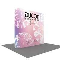 Mur d'affichage portable en aluminium 10x10 rétroéclairé SEG sans outil, avec boîte à lumière pop-up