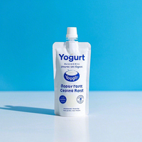 Pochette d'emballage de qualité alimentaire imprimée personnalisée sac debout doypack réutilisable en plastique jus yaourt bec verseur sac en mylar
