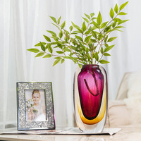 Vase d'art moderne en verre de Murano pour la décoration de la maison Décoration de mariage d'entrée de table Artisanat en cristal