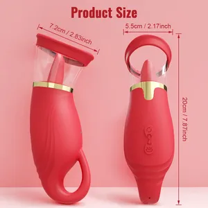 Vibratore per Punto G con Funzione di Succhiamento e Leccamento, Stimolatore Clitorideo a Vuoto, Succhiatore Orale per Vagina e Capezzoli, Ricaricabile USB, Giocattolo per Adulti - Product Image 6