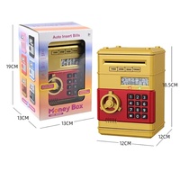 Mini Caja Fuerte Electrónica Automática de Plástico para Niños, Juguete de Banca y Dinero con Contraseña, Contador y Cerradura con Llave