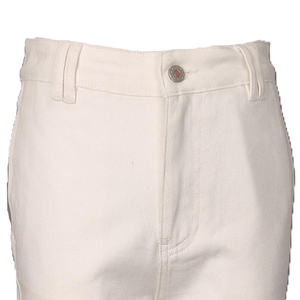 Jeans <span class=keywords><strong>Bianchi</strong></span> a <span class=keywords><strong>Vita</strong></span> <span class=keywords><strong>Alta</strong></span> e Gamba Dritta per Donna, 100% Denim di Cotone, <span class=keywords><strong>Pantaloni</strong></span> Ecologici Traspiranti con Lavaggio Regolare - Product Image 5